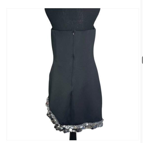Black Embellished Sequin Mini Dress SHO by Tadashi Shoji XL Cocktail Party - Picture 3 of 4
